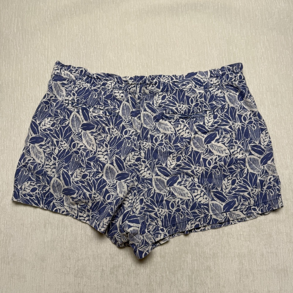 ANA New Approach Paperbag Shorts Linen Blend Women 3X Blue Floral Tropical Vaca - Picture 13 of 15
